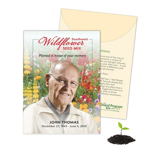 Pacific Northwest Custom Wildflower Seed Packet (Pack of 10) - The Funeral Program Site