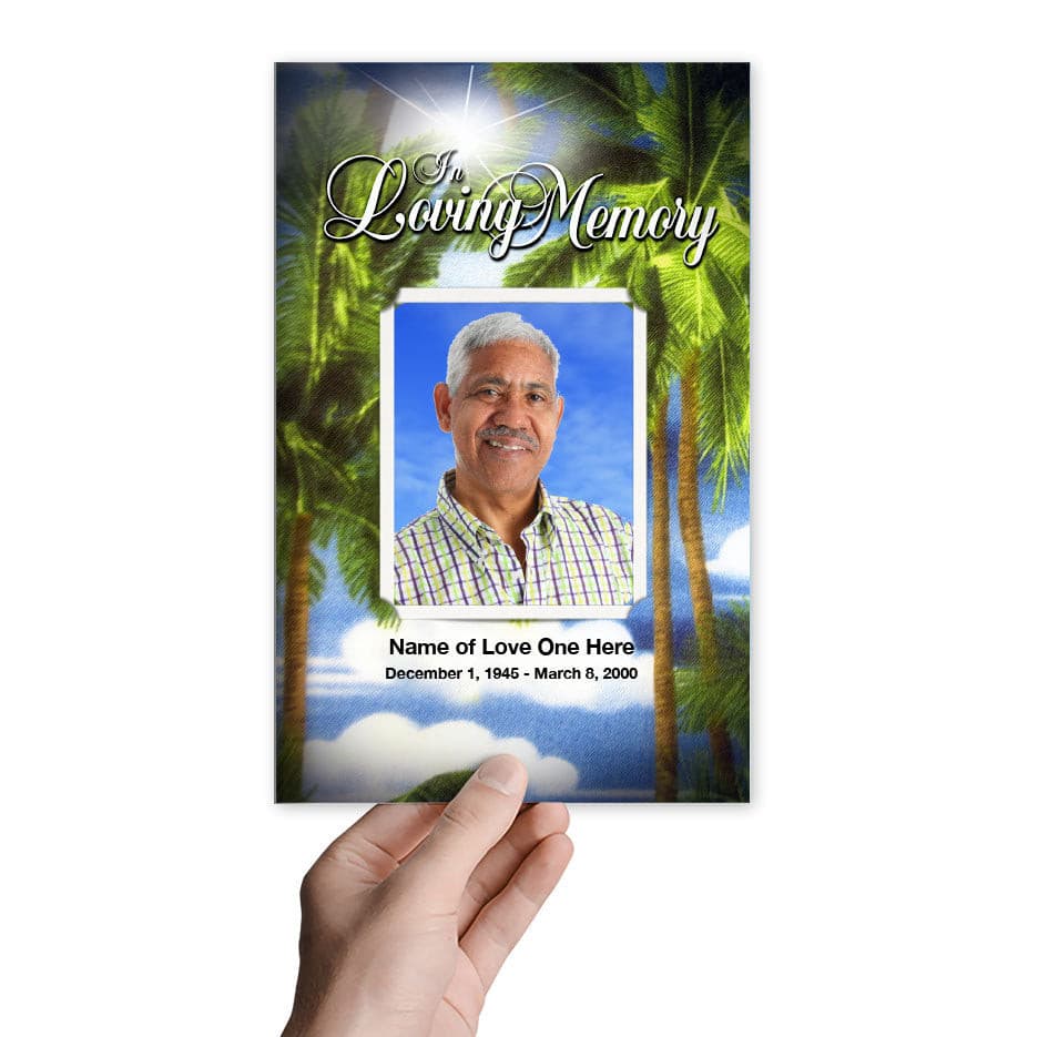 Paradise Funeral Program Template.