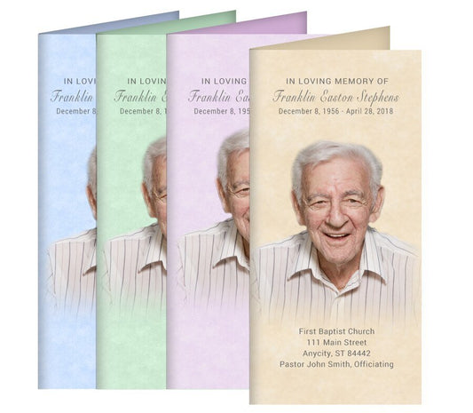 Parchment Long Fold Program Design & Print (Pack of 50) - The Funeral Program Site