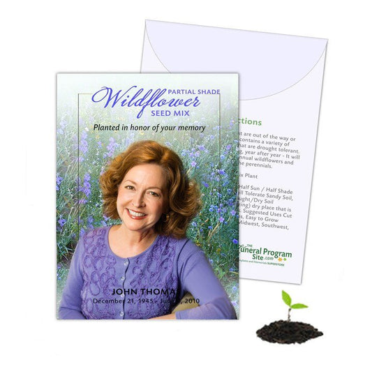 Partial Shade Custom Wildflower Seed Packet (Pack of 10) - The Funeral Program Site