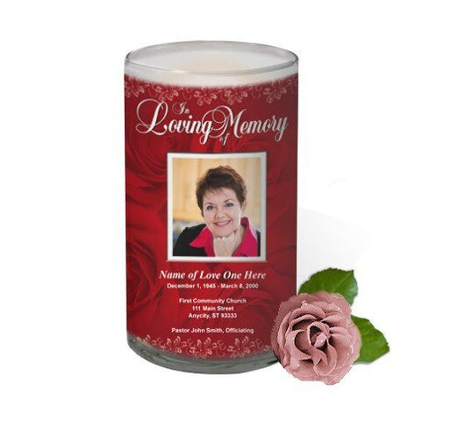 Passion Personalized Glass Memorial Candle - The Funeral Program Site
