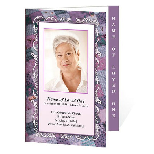 Patchwork 4 - Sided Graduated Funeral Program Template - The Funeral Program Site