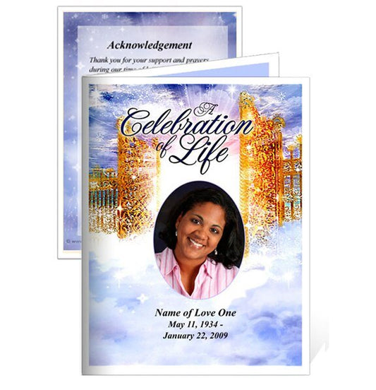 Pathway Small Memorial Card Template - The Funeral Program Site