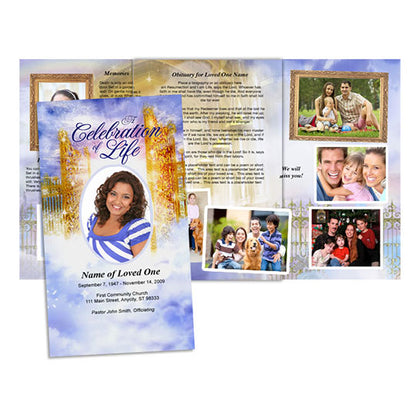 Pathway TriFold Funeral Brochure Template.