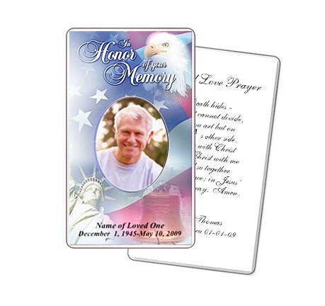 Patriot Prayer Card Template - The Funeral Program Site