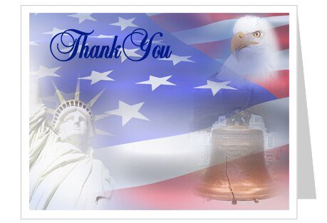 Patriot Thank You Card Template - The Funeral Program Site
