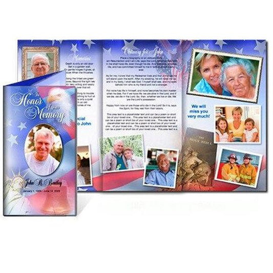 Patriot TriFold Funeral Brochure Template - The Funeral Program Site