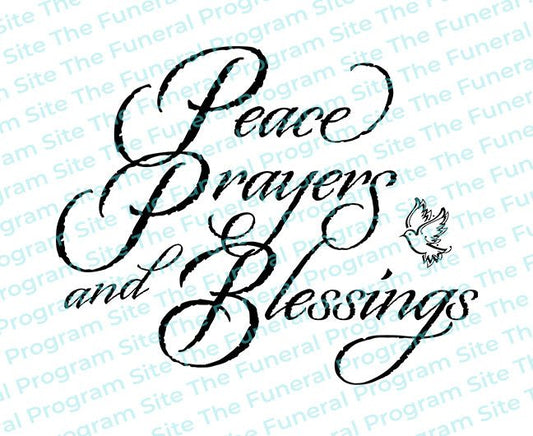Peace Prayers Blessings Word Art - The Funeral Program Site