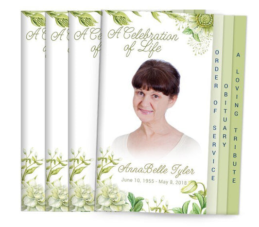Perennial 8 - Sided Graduated Funeral Program Design & Print (Pack 50) - The Funeral Program Site