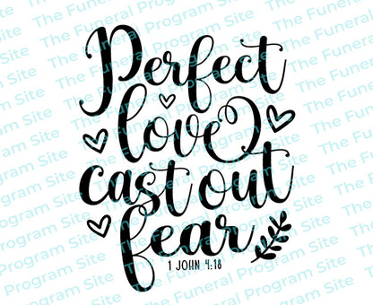 Perfect Love Bible Verse Word Art.