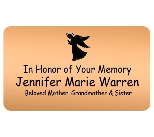 Personalized 2 x 3 Flexible Memorial Urn Plate - The Funeral Program Site