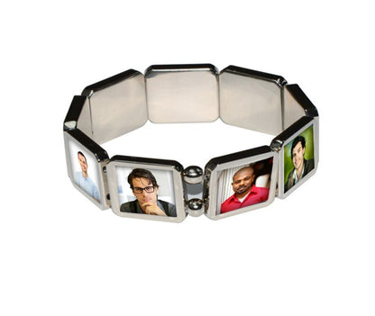 Personalized 9 Photo Silver In Loving Memory Bracelet - The Funeral Program Site