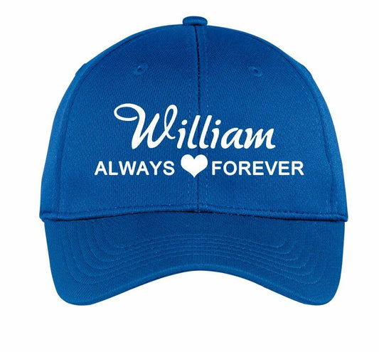 Personalized Embroidered Always Forever In Memory Baseball Cap - The Funeral Program Site