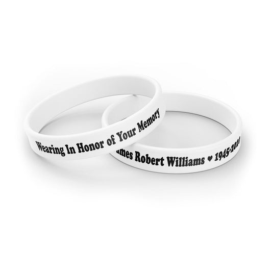 Personalized In Loving Memory Silicone Bracelet - Honor Your Memory (Pack of 10) - The Funeral Program Site