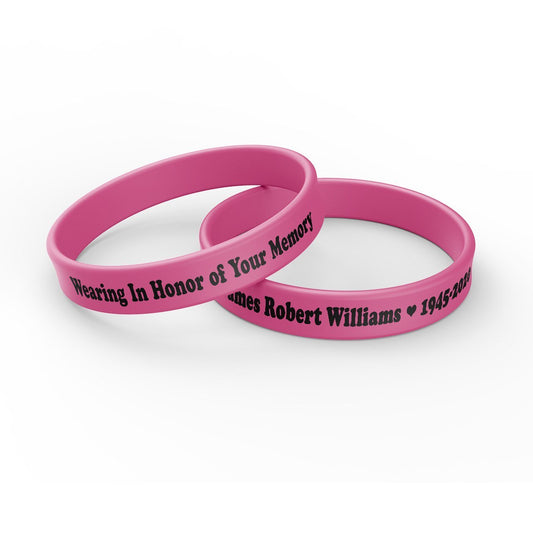 Personalized In Loving Memory Silicone Bracelet - Honor Your Memory (Pack of 10) - The Funeral Program Site