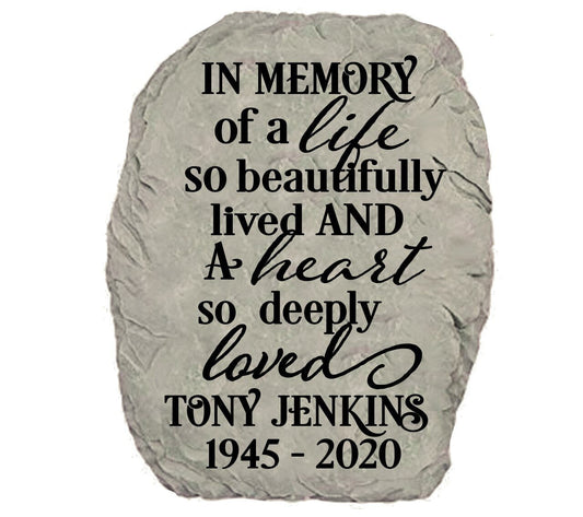 Personalized In Memory Memorial Garden Stone - The Funeral Program Site