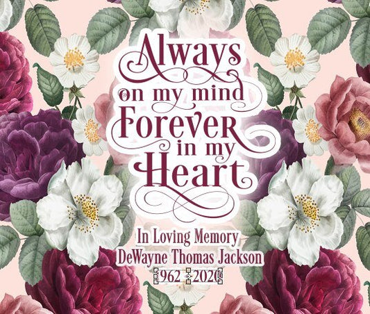 Personalized Memorial Flower Vase In Loving Memory - Tropical Flowers - The Funeral Program Site