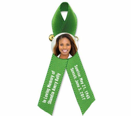 Personalized Photo Memorial Ribbon (Any Color) - Pack of 10 - The Funeral Program Site