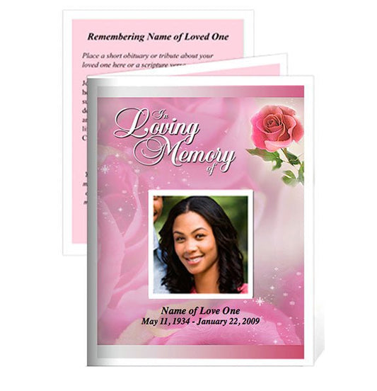 Petals Small Memorial Card Template - The Funeral Program Site