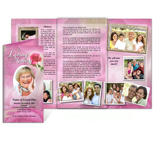 Petals TriFold Funeral Brochure Template.