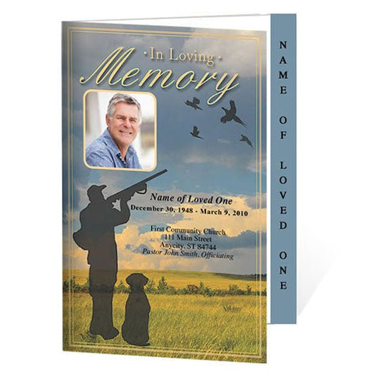 Pheasant 4 - Sided Graduated Funeral Program Template - The Funeral Program Site