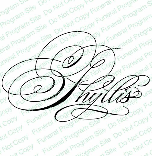 Phyllis Word Art Name Design - The Funeral Program Site