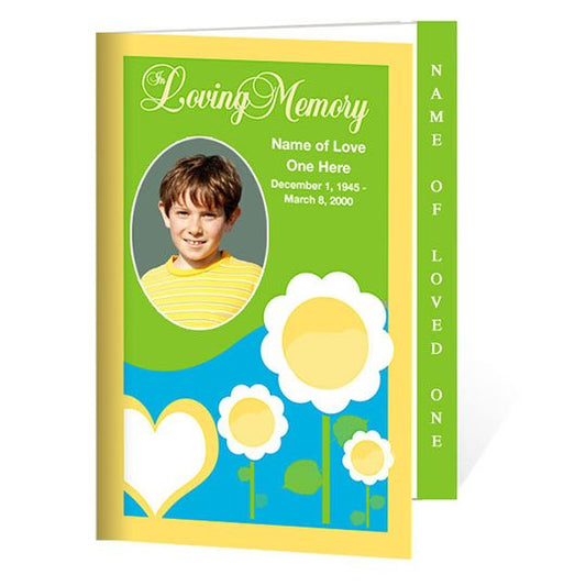 Playful 4 - Sided Graduated Funeral Program Template - The Funeral Program Site