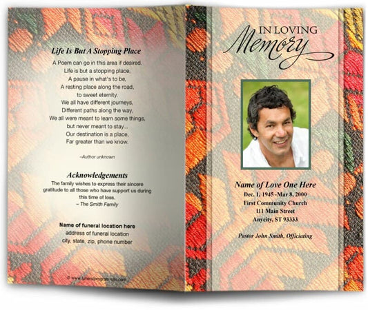 Poncho Funeral Program Template - The Funeral Program Site