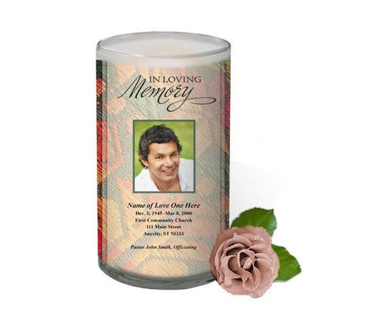 Poncho Personalized Glass Memorial Candle - The Funeral Program Site