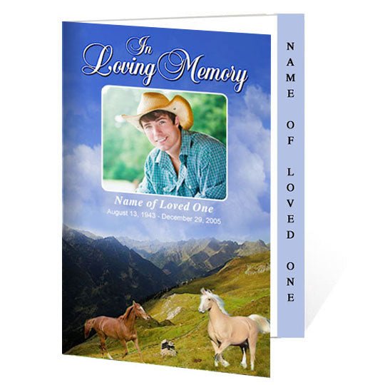 Prairie 4 - Sided Graduated Funeral Program Template - The Funeral Program Site