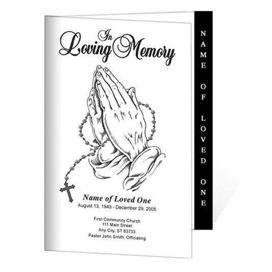 Prayer Beads 4 - Sided Graduated Funeral Program Template - The Funeral Program Site