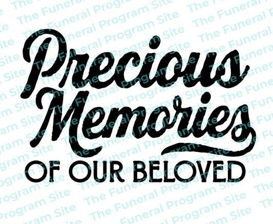 Precious Memories of Beloved Elegant Funeral Program Title - The Funeral Program Site