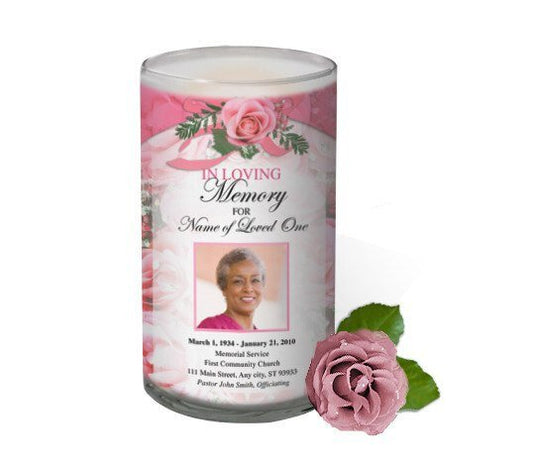 Precious Personalized Glass Memorial Candle - The Funeral Program Site