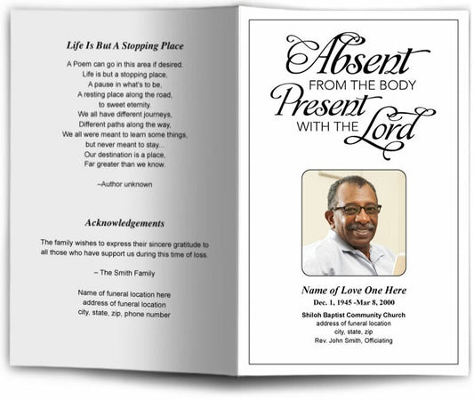 Present Funeral Program Template - The Funeral Program Site