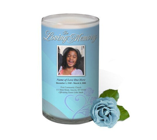 Princess Personalized Glass Memorial Candle - The Funeral Program Site