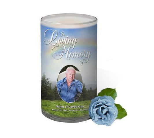 Promise Personalized Glass Memorial Candle - The Funeral Program Site