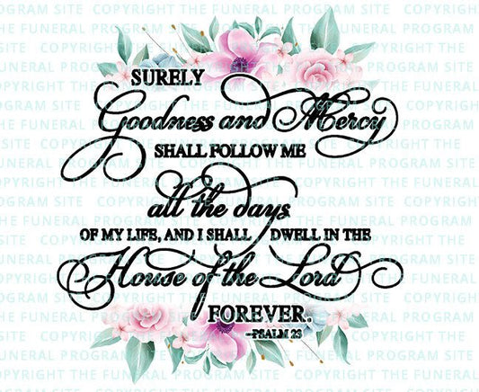 Psalm 23 Bible Verse Word Art - The Funeral Program Site