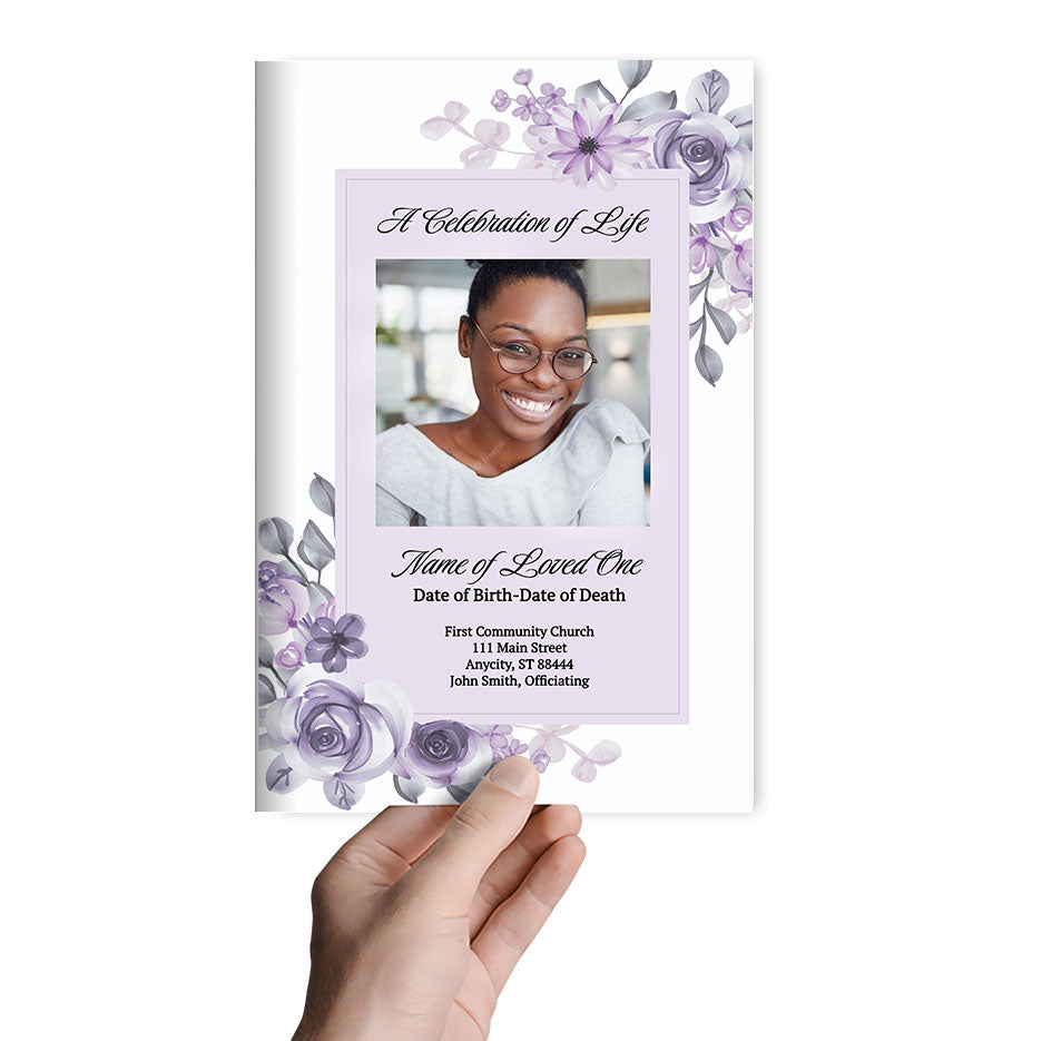 Purple Dream Online Funeral Program Template