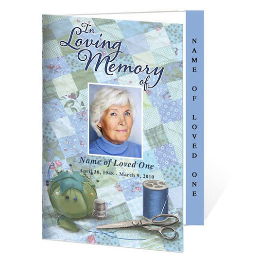 Quilt 4 - Sided Graduated Funeral Program Template - The Funeral Program Site