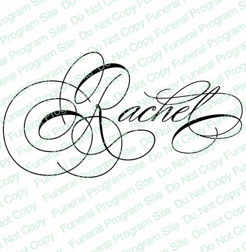 Rachel Word Art Name Design - The Funeral Program Site