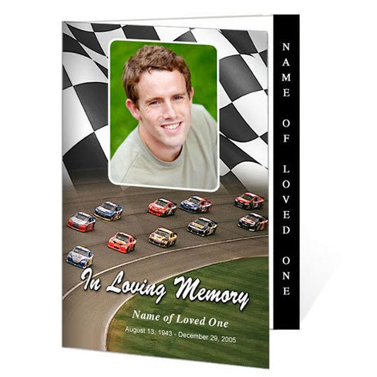 Racing 4 - Sided Graduated Funeral Program Template - The Funeral Program Site
