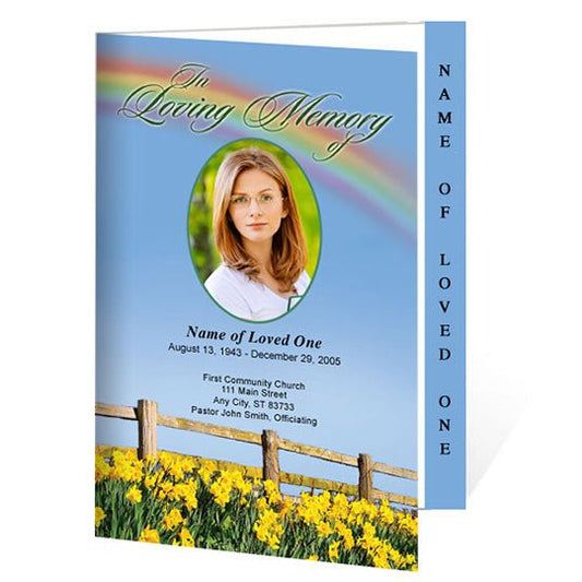 Rainbow 4 - Sided Graduated Funeral Program Template - The Funeral Program Site