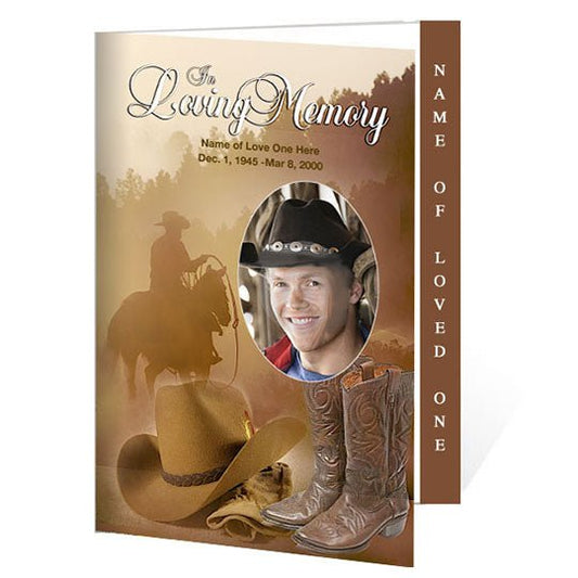 Ranch 4 - Sided Graduated Funeral Program Template - The Funeral Program Site