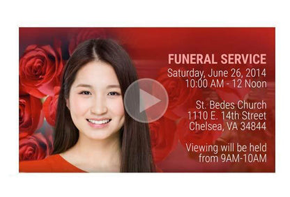 Red Roses Social Media Funeral Service Announcement Video 1080p.