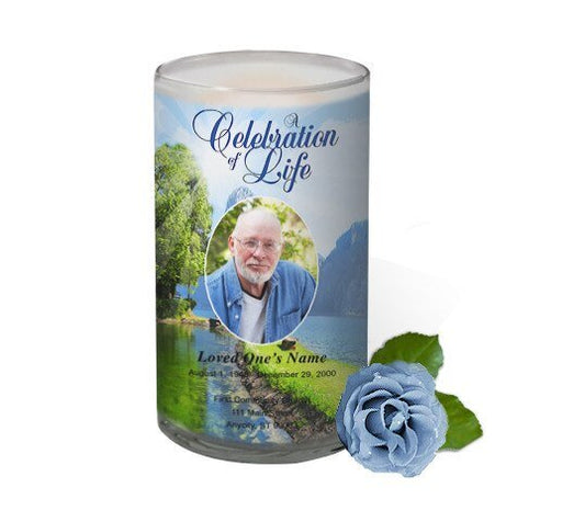 Reflection Personalized Glass Memorial Candle - The Funeral Program Site