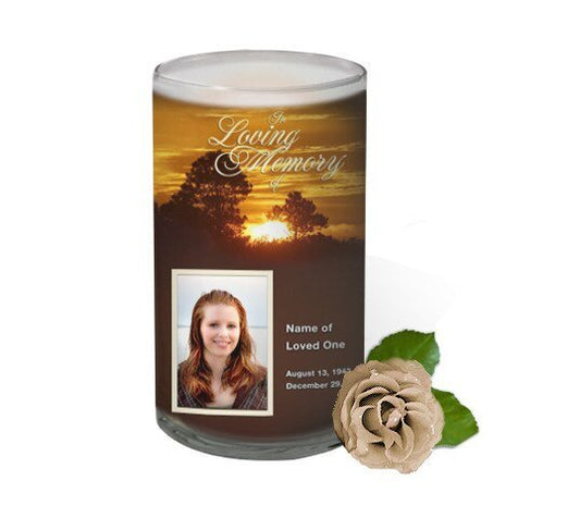 Renewal Personalized Glass Memorial Candle - The Funeral Program Site