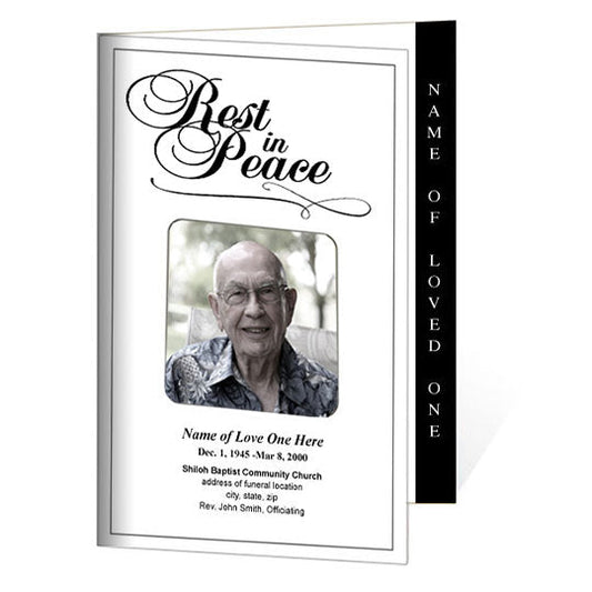 Rest 4 - Sided Graduated Funeral Program Template - The Funeral Program Site