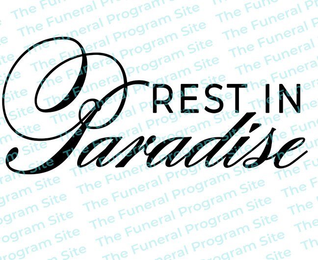 Rest In Paradise Funeral Program Title - The Funeral Program Site