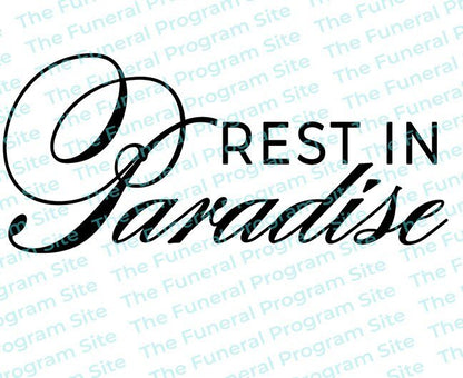 Rest In Paradise Funeral Program Title - The Funeral Program Site