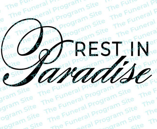 Rest In Paradise Funeral Program Title - The Funeral Program Site